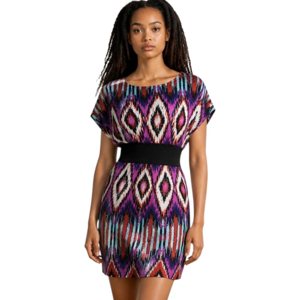 TWENTY ONE MULTICOLOR MINI DRESS SZ.M EUC.